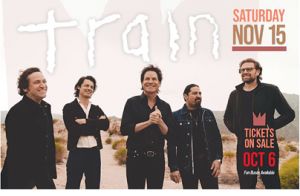 Multi-GRAMMY Award-Winning Band,  TRAIN, To Perform At 4 Bears Event Center